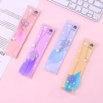 

Creative Pearl Pendant Book Mark Cute Feather Cat Bookmarks For Book Kids Girls Gift School Office Supplies Korean Stationery