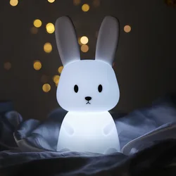 Lampe led en Silicone Rechargeable avec capteur tactile, idéal pour la chambre d'un bébé, un Lion, une baleine, un lapin ou un chat 