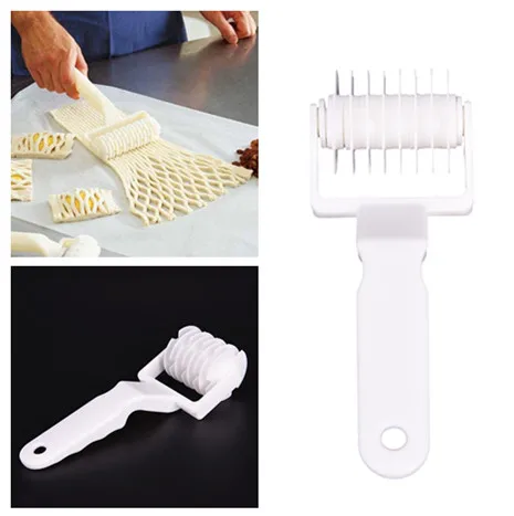 Best Plastic Wheel Knife Embossing Dough Roller Lattice Craft Pull Net Pizza Cutters & Wheels Cooking Tools Large Size