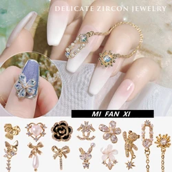 1pcs Charm Zircon 3D Nail Art Decorations Luxury Shiny Pearl Diamonds Crystal Alloy Jewelry Manicure Design Accessories