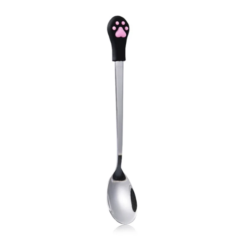 

1 Pcs Stainless Steel Cute Claw Coffee Spoons Fruit Fork Dessert Spoon Candy Teaspoon Cat Drink Tableware Kitchen Supplies Large