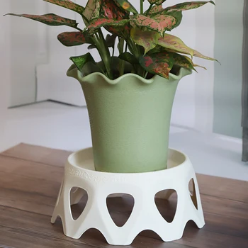 

Garden Plant Display Stands Flower Pot Durable Bonsai Holder Indoor Outdoor Rustproof Container Round Supports Rack for Planter