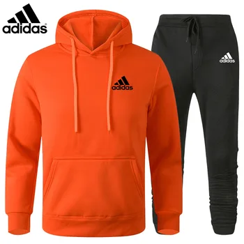 Adidas-Conjunto de Sudadera con capucha para hombre, ropa deportiva de marca, Jersey, Sudadera con capucha y pantalones deportivos para trotar, novedad