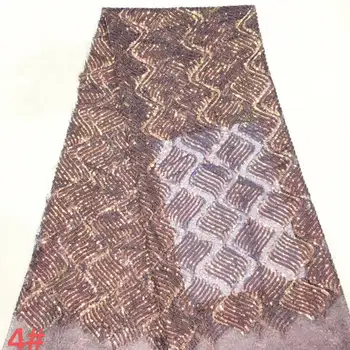 

Gold Bridal Nigerian Wedding Lace Material Lace Fabric High Quality Sequins African Lace Fabric For Party Dress CD990