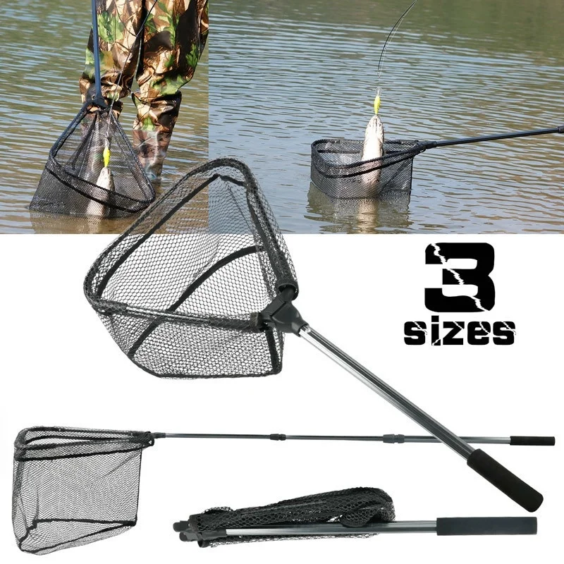 Sougayilang Fish Landing Net-Foldable Collapsible Telescopic Pole Handle-Durable Nylon Material Mesh-Safe Catching Net | Спорт и