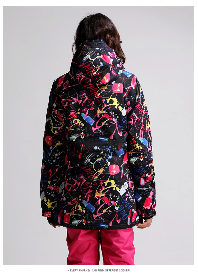GSOU Снежная Сноубордическая куртка цветная женская зимняя водонепроницаемая Лыжная куртка дышащая ветрозащитная спортивная одежда теплое пальто