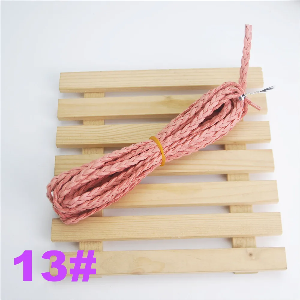 High quality 5meters/lot Faux Suede Leather Braided Beading Cord Rope Thread DIY Accessories 16color for choose ds234 - Цвет: 13