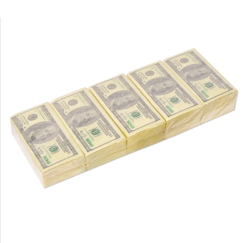 2 упаковки = 20 штук) 100 долл. США мягкая бумажная салфетка для ресторана, стола, ужина, бумажные салфетки, вечерние принадлежности, подарок, одноразовые