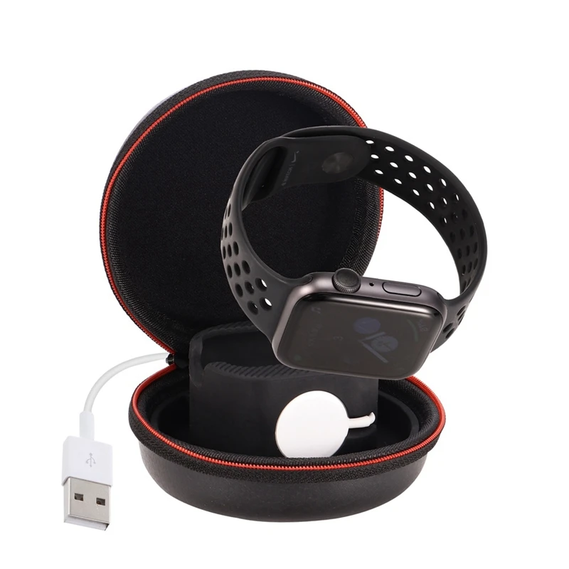 2 в 1 держатель для Apple Watch Series 4/3/2/1 Airpods модный круглый дизайн легко носить с крючком сумка для часов PU с силиконовым