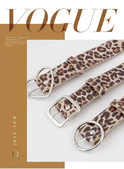 

2020 new leopard PU belt combination ladies casual wide belt fashion decorative jeans belt