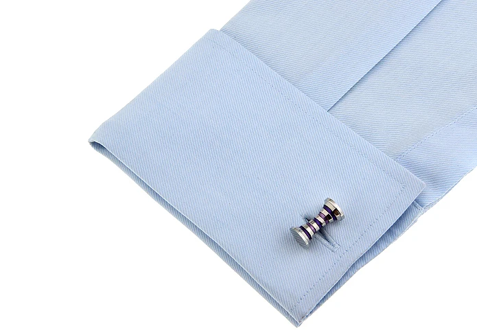 Полосатые Запонки для мужчин двухсторонние дизайнерские качественные латунные материалы фиолетовые цветные запонки оптом и в розницу