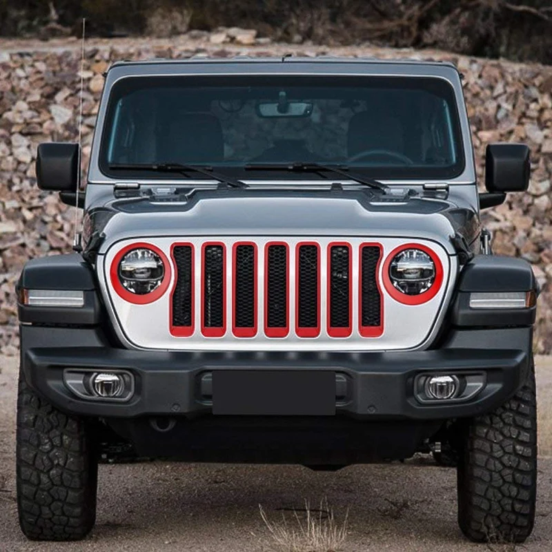 Передние решетчатые вставки комплект фар для Jeep Wrangler JL Unlimited