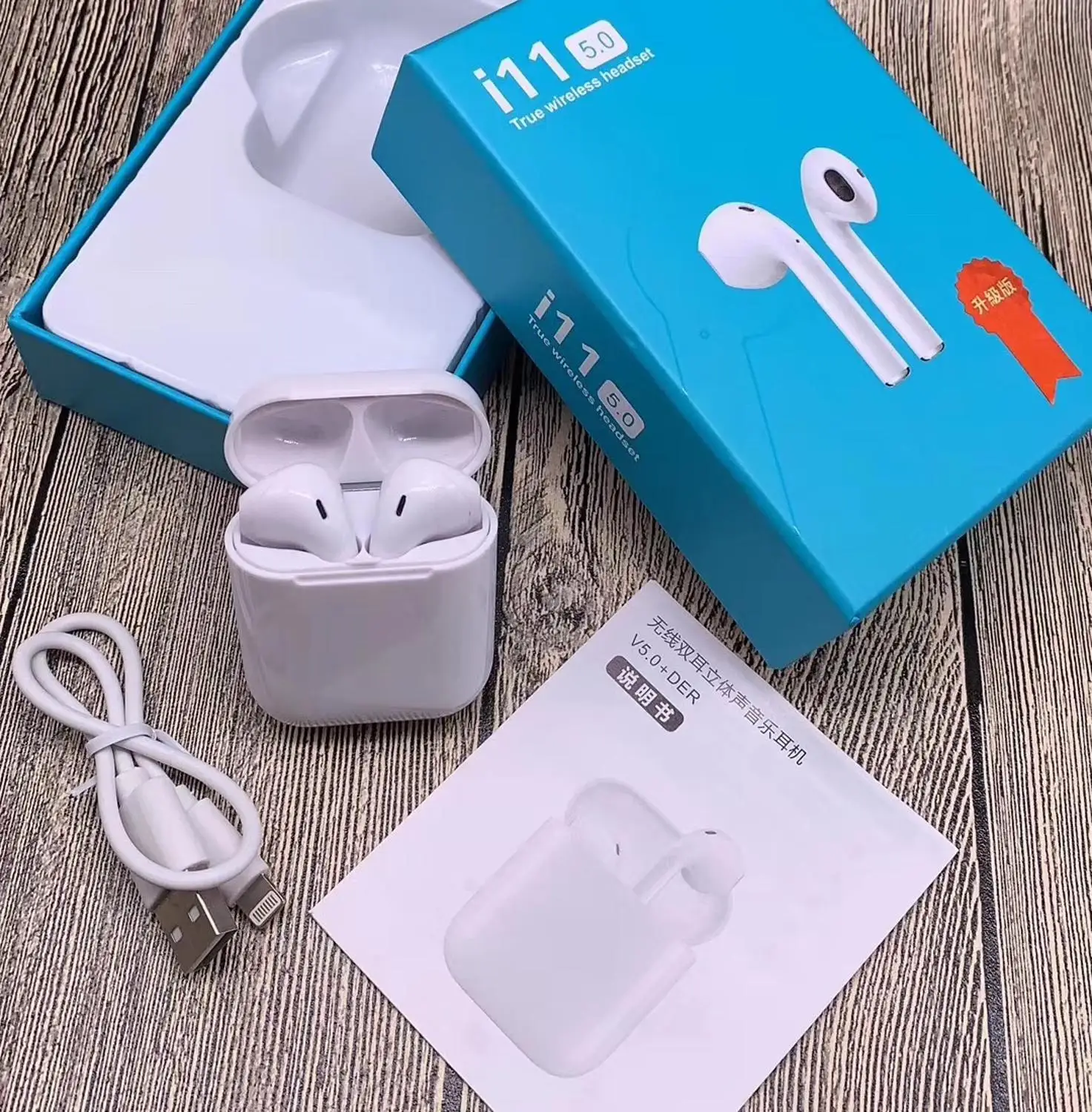 Белый 5 шт./партия, i11 TWS 5,0, bluetooth-гарнитура с сенсорным управлением, всплывающие беспроводные наушники, стерео спортивные наушники для Android IOS - Цвет: Белый