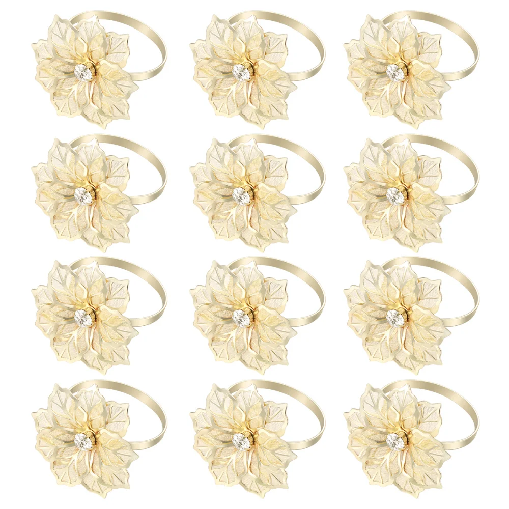 Servilleteros de diseño de flores para Hotel, 12 Uds.