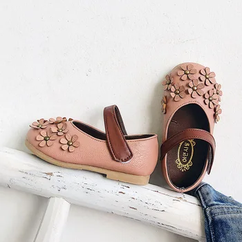 

2019 Autumn Kid's Shoes Girl's Shoes Casuals Hook & Loop Shallow Flower Round Toe Sweet Flat Heels Non-slip 2019196