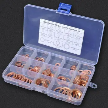 

Solid Copper Crush Washer Seal Sealing Flat O-Ring Gaskets Assortment Box Set