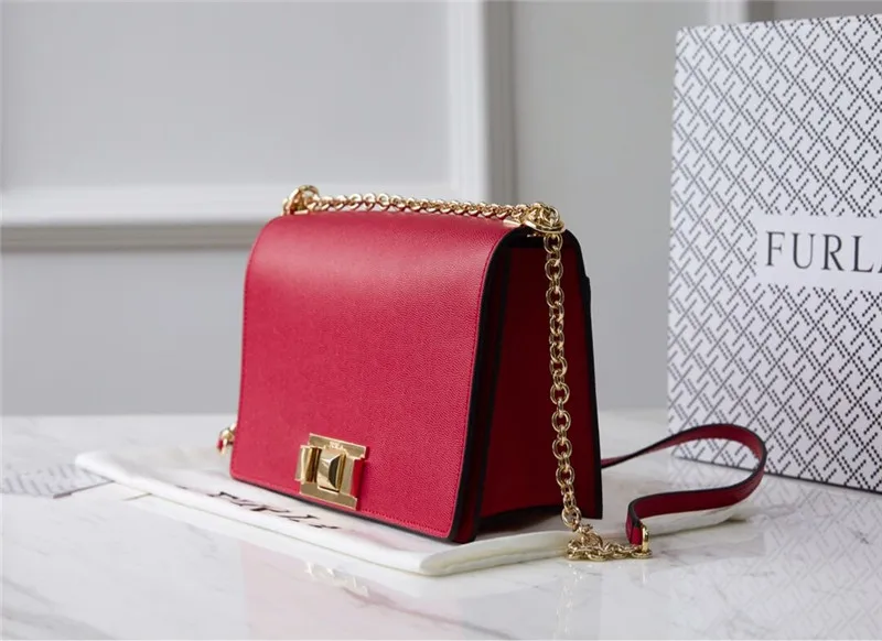 Оригинальные женские сумки FURLA, высококачественные женские кожаные сумки Furla, цвет красного вина, размер L 24 см x 8 см x 16 см - Цвет: 1