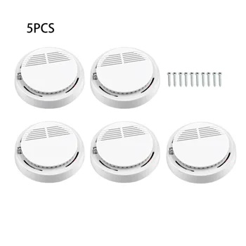 

5pcs Fire Smoke Sensor Alarm Sensitive Photoelectric Independent Fire Smoke Detector for home security alarm system