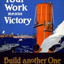 Su trabajo significa historia de la victoria WWI WW1 Propaganda Retro Vintage de póster de lona DIY pegatinas de pared pósteres casa Decoración Para Bar