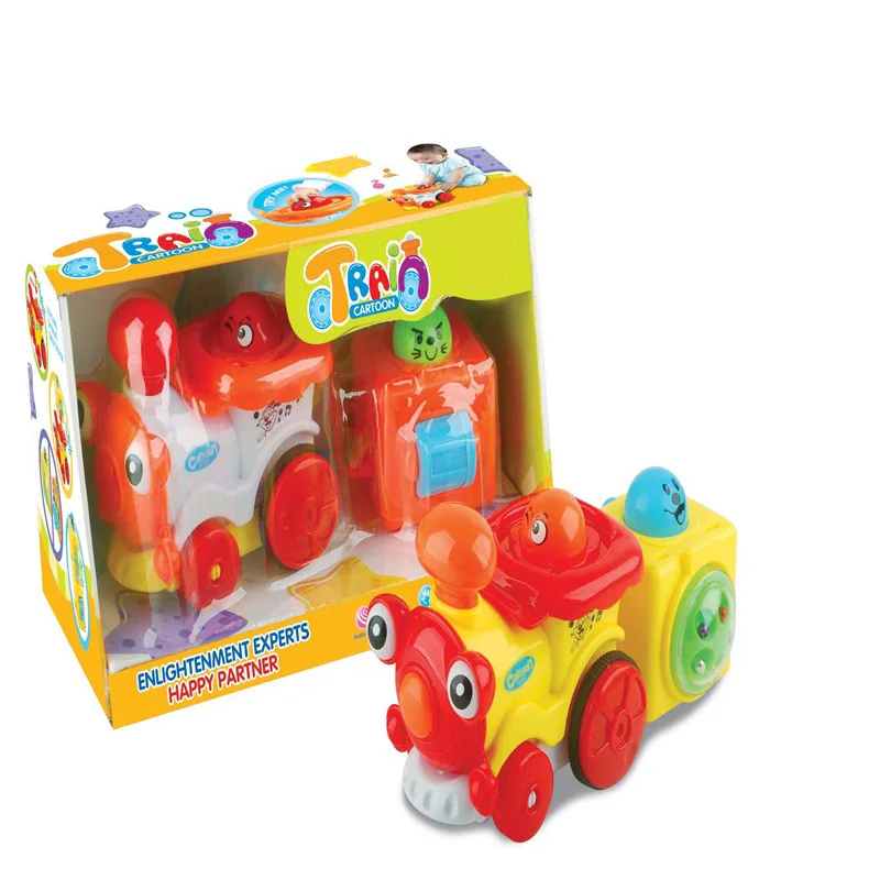 

Children'S Educational Early Childhood Small Train Toy Inertia Model Light And Sound Cartoon Locomotive Toy