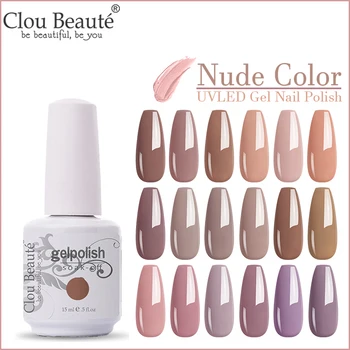 

Clou Beaute Nude Colors 15ml Gel Polish Nail Primer UV Semi Permanent Varnish Art LED Soak Off UV Gel Varnish Lakiery Hybrydowe