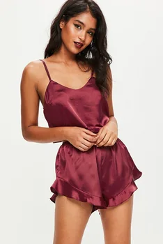 

Women Pajamas, Sling Leisure Top, No-Sleeve V-Neck Loose Flouncing Shorts Bare Navel Adult Clothes