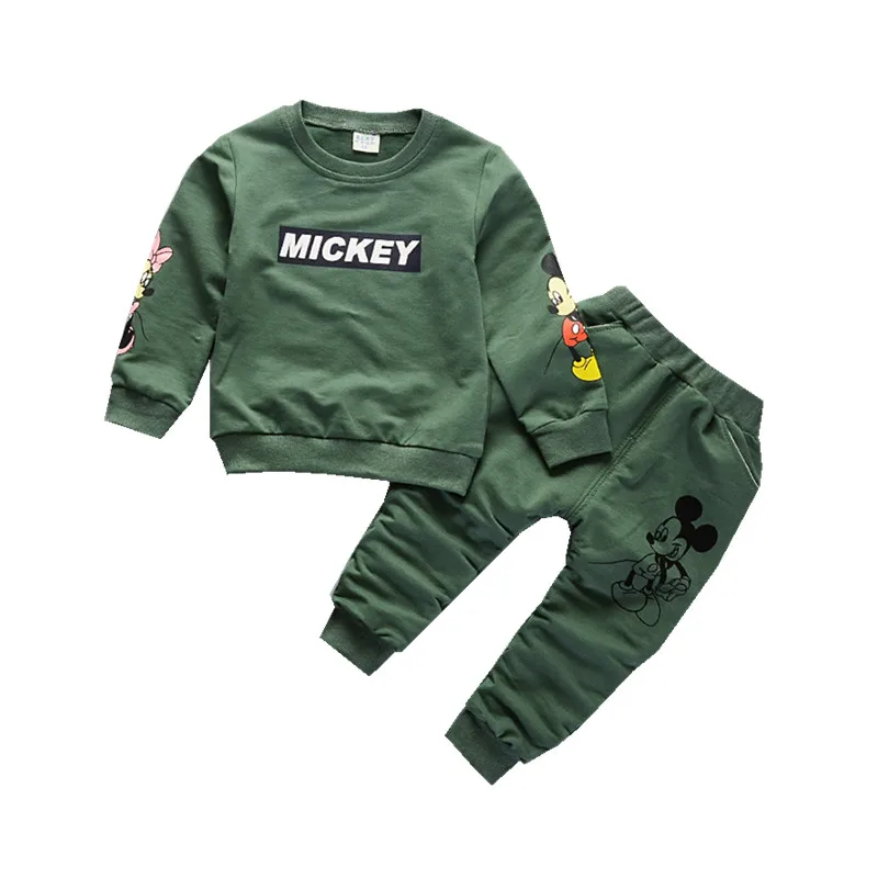 

2019 Mickey Mouse Baby boy clothes Set Spring Autumn sport Children Clothing Infant Outfit bebe Kids girl Clothes Suit Tracksuits