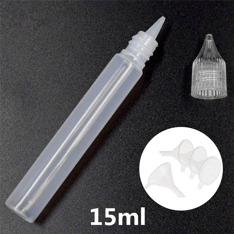 

5PC 15ml Electronic Cigarette Liquid Bottle Empty Plastic Liquid Bottle And Plastic Liquid Funnel For Electronic Hookah Vape Pen