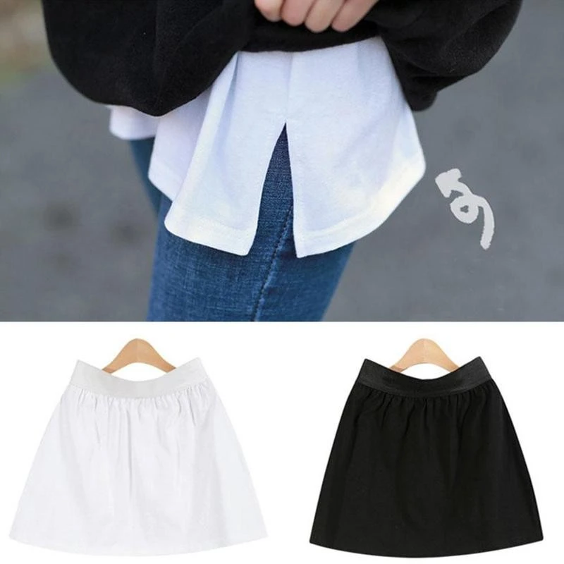 Adjustable Layering Fake Top Mini Skirt Shirt Extender Fashion Half Extended Women Accessories Adjustable Layering Fake Top pleated midi skirt