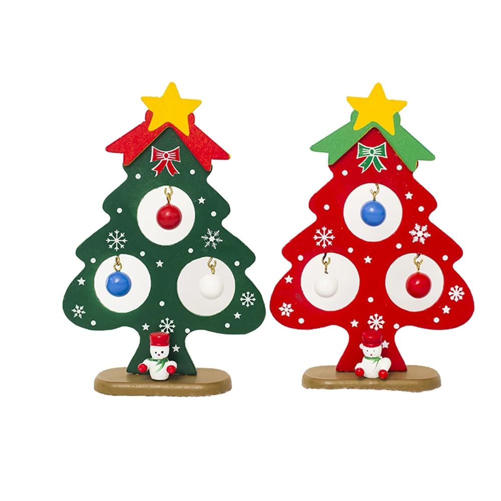 New Christmas Decorations Mini Christmas Tree Decoration Ornaments Creative Painted Mini Christmas Tree Desktop Decorations