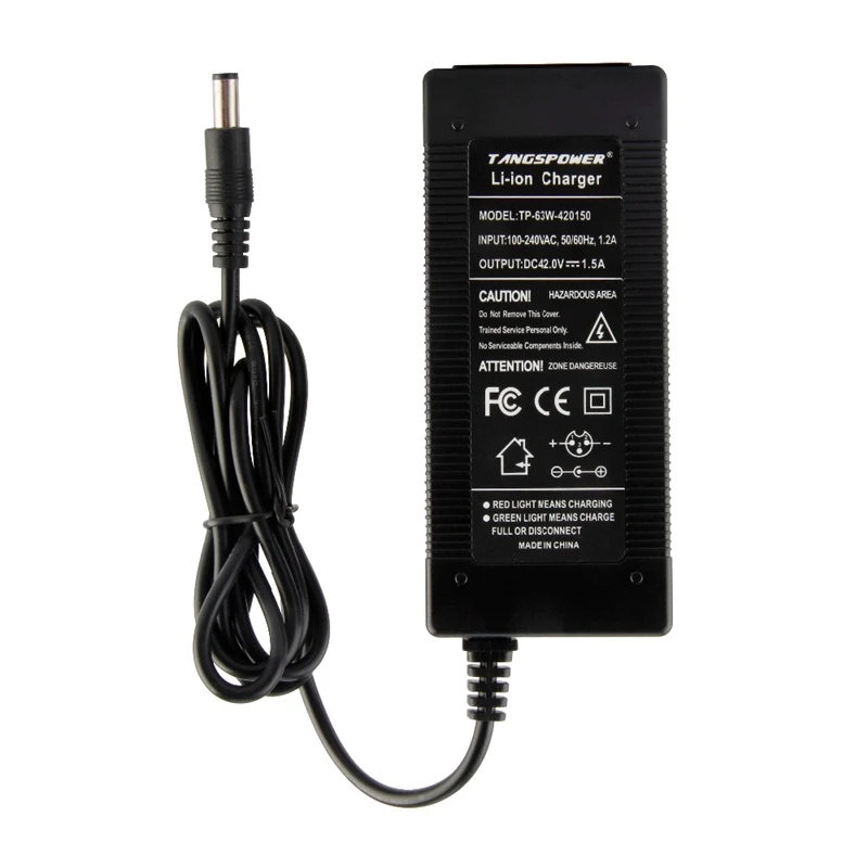 Output 42V 1.5A Lithium Battery Charger Input 100-240V For 10Series 36V Li-ion Battery