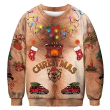 New Funny Ugly Christmas Sweater Unisex Men Women Vacation Chest Hair Pullover Sweaters Jumpers Tops Autumn Winter Clothing