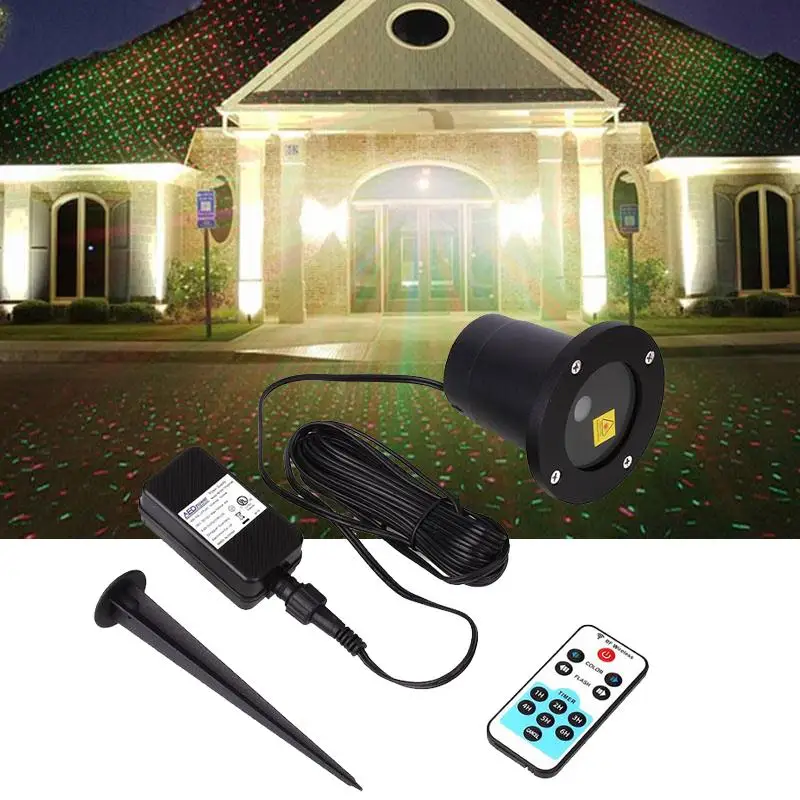 Xmas LED Garden Laser Spot Remote Controller Christmas Light IP68 Spotlight US