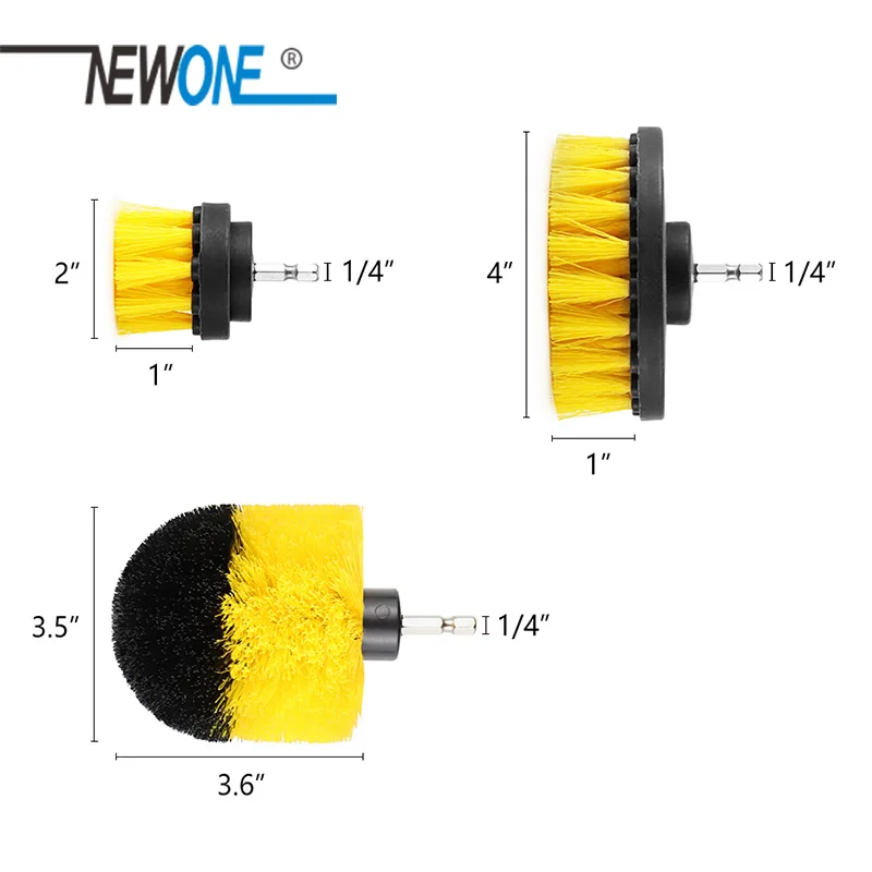 3 шт./компл. электрическая дрель Чистящая Щетка Для Чистки Кухня Туалет беспроводные Мощность машина комплект 2/3. 5/4 дюймов Пластик щеточка для чистки