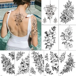 Waterproof Temporary Sketchs Flowers Tattoo Stickers Flash Fake Body Tattoos for Women