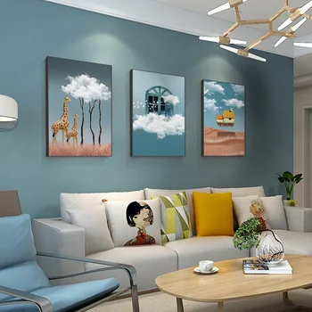 

Magic Giraffe Tree Landscape Wall Art Canvas Painting Nordic Posters And Prints Morden Wall Pictures For Living Room Decor