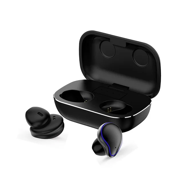Черный SE9 TWS Bluetooth наушники 5,0 беспроводные TWS наушники CVC8.0 HiFi сенсорные гарнитуры водонепроницаемые 2600 мАч для iPhone Android телефонов - Цвет: Черный