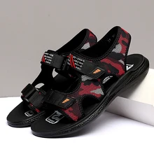 Мужские сандалии; сезон лето; пляжная обувь для прогулок на плоской подошве; Спортивная повседневная обувь; Цвет Черный; Вьетнамки; размеры 39; мужские сандалии-гладиаторы в римском стиле; шлепанцы с закрытым носком