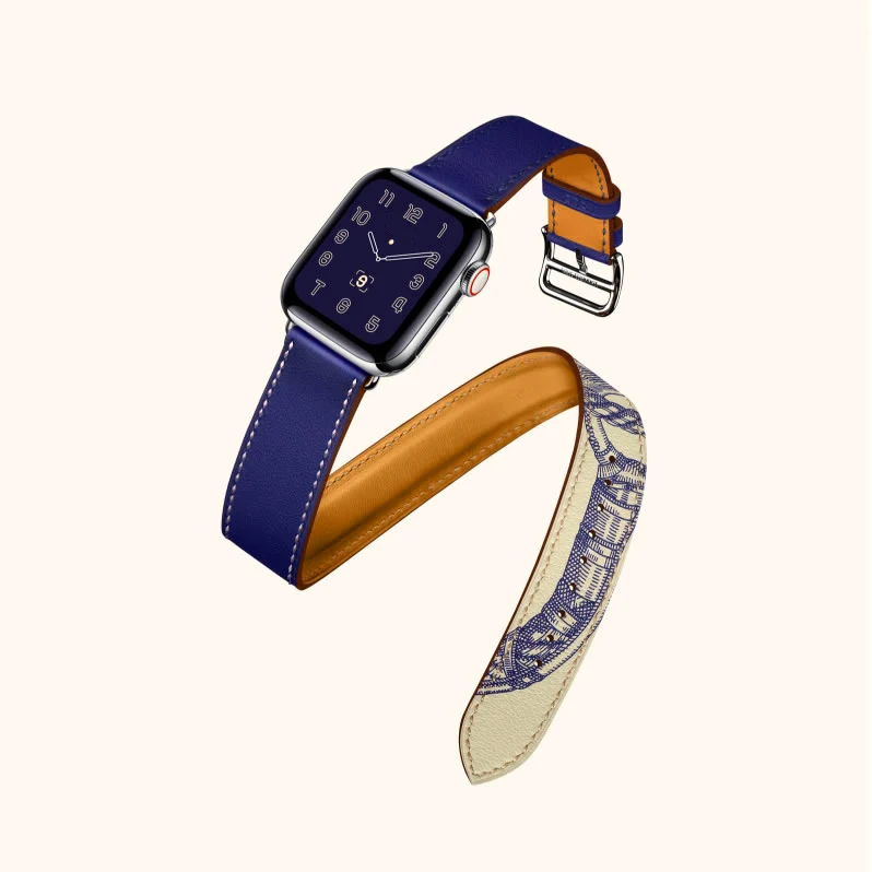 MSSQ-Blue Ремешок из натуральной кожи для iWatch Series 5, 4, 44 мм, 40 мм, ремешок для Apple Watch 3, 2, 1, 42 мм, 38 мм - Цвет ремешка: MSSQ-Blue