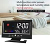 LCD Color Screen Digital Backlight Snooze Alarm Clock Weather Forecast Station Temperature Humidity Time Date Display Clock Home 4
