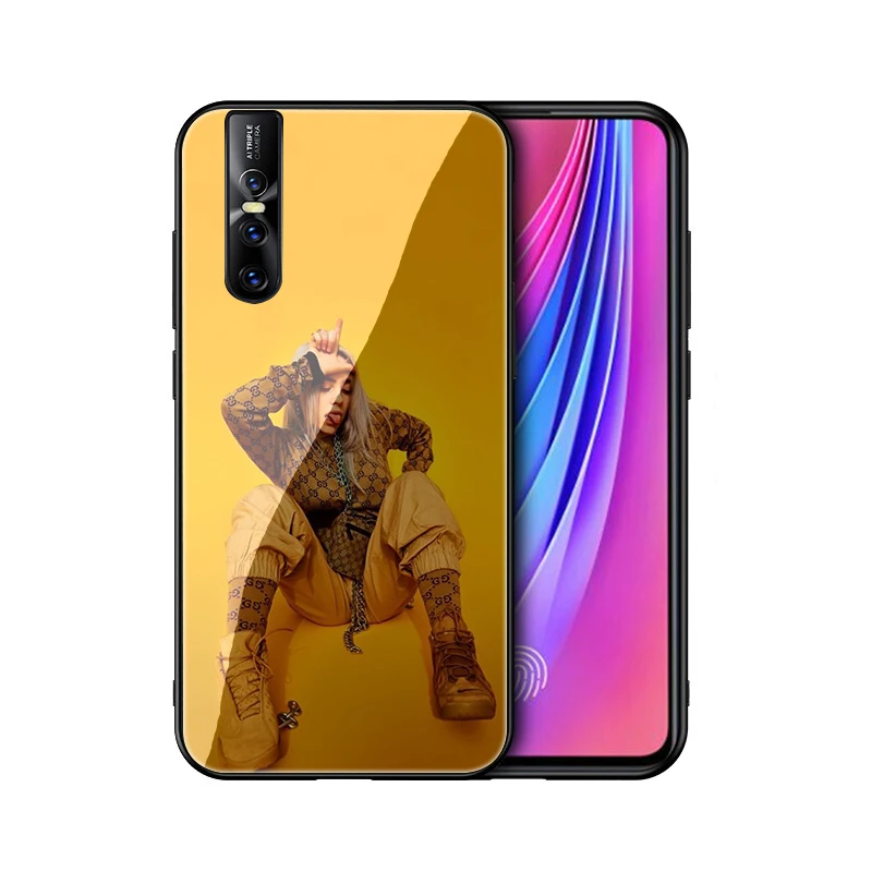 EWAU Billie Eilish закаленное Стекло телефон крышка для Vivo V5 Y89 Y85 V15 Y17 Y91 Y93 Y95 Y91C
