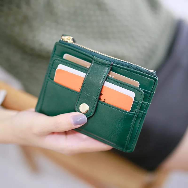 Mini PU Leather Credit Card Holder Cover Zipper Hasp Women Men Small Ultra-Thin Wallet Organizer Case Package Coin Purse 1PC leather wallet wallet card holder card holder coin purse credit card holder credit card wallet card wallet coin purse wallet wallet card bag