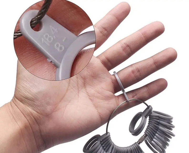 

Brand New US Ring Sizer Measure Finger Gauge For Wedding Ring Band Genuine Tester Plastic Bracelet Bangle sizing jewelry tools