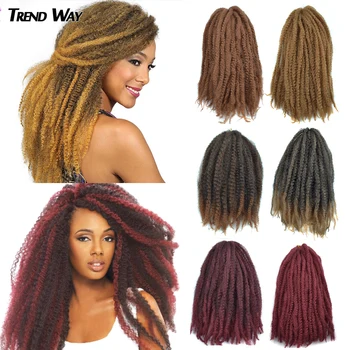 

18inch Marley Braid Hair Crochet Braids Hair Extensions Synthetic Crochet Hair Bulk Ombre Braiding Hair Black Blonde White Grey
