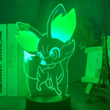 

Game Pokemon Go Fennekin 3d Night Light for Child Bedroom Decoration Colorful LED Lights Pocket Monsters 3d Night Lamp Fennekin