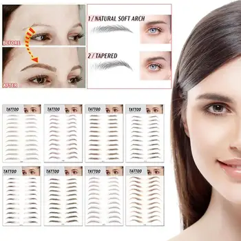 

Artificial Fiber Bionic Semi-Permanent Water Transfer Multi-style Choose Waterproof 6D Tattoo Embroidery Eyebrow Sticker Makeup