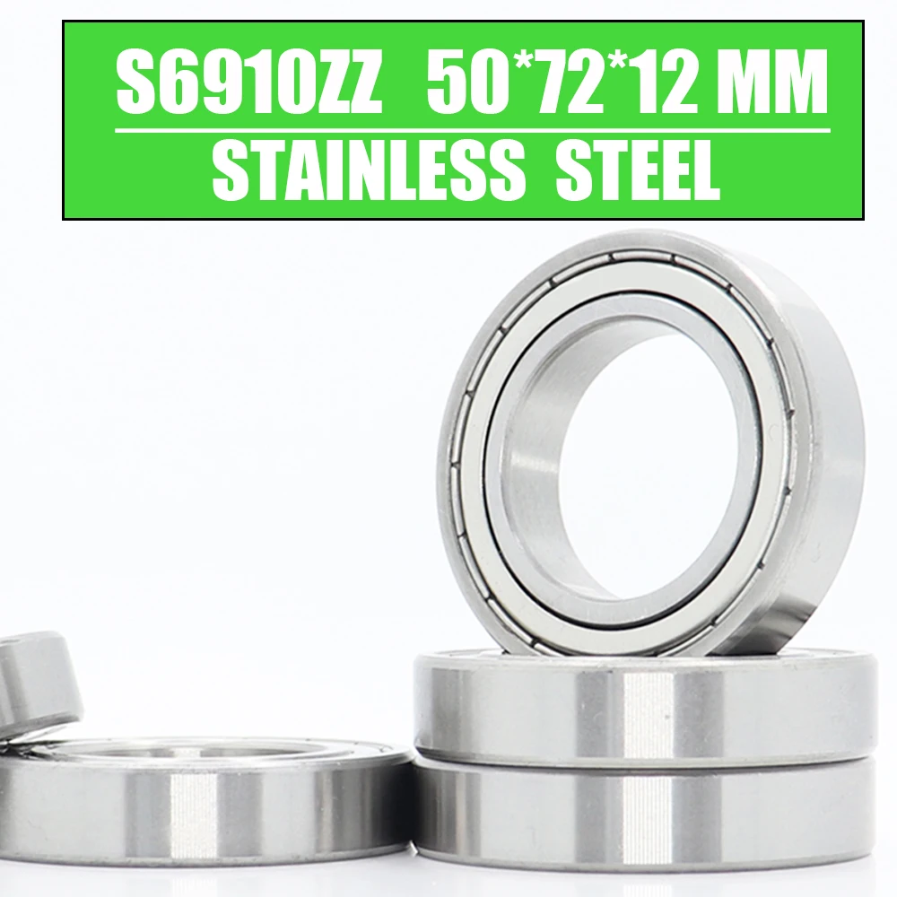 S6910ZZ Bearing 50*72*12 mm 5Pcs High Quality 440C S 6910 Z ZZ S6910 Stainless Steel S6910Z Ball Bearings s6908zz bearing 40 62 12 mm 5pcs high quality 440c s 6908 z zz s6908 stainless steel s6908z ball bearings