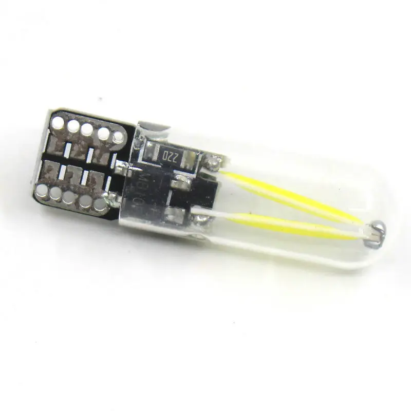 10 шт. очень яркий светодиодный купольная лампа T10 COB W5W Стекло светильник 12V