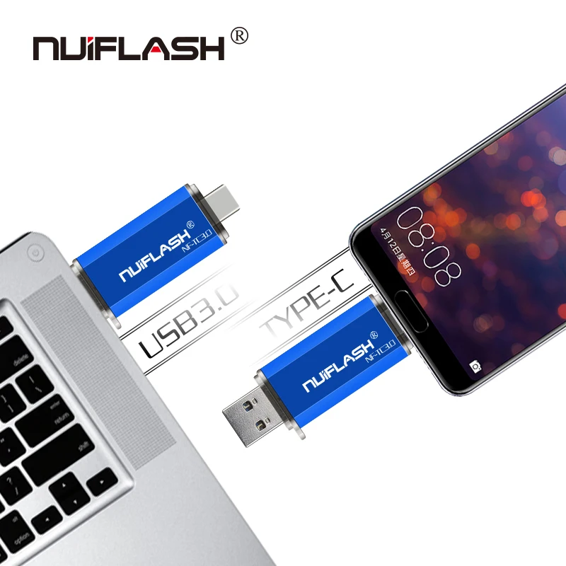 Высокоскоростной флеш накопитель USB 3 0 type c флешка с usb ключом 64 ГБ 32 16 128 драйвер