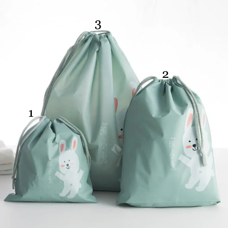Водонепроницаемая дорожная Портативная сумка для хранения одежды, 3 размера, сумка для хранения одежды, сумка для хранения, сумка-тоут на шнурке, сумка для мытья PEVA, карман для макияжа - Цвет: Небесно-голубой